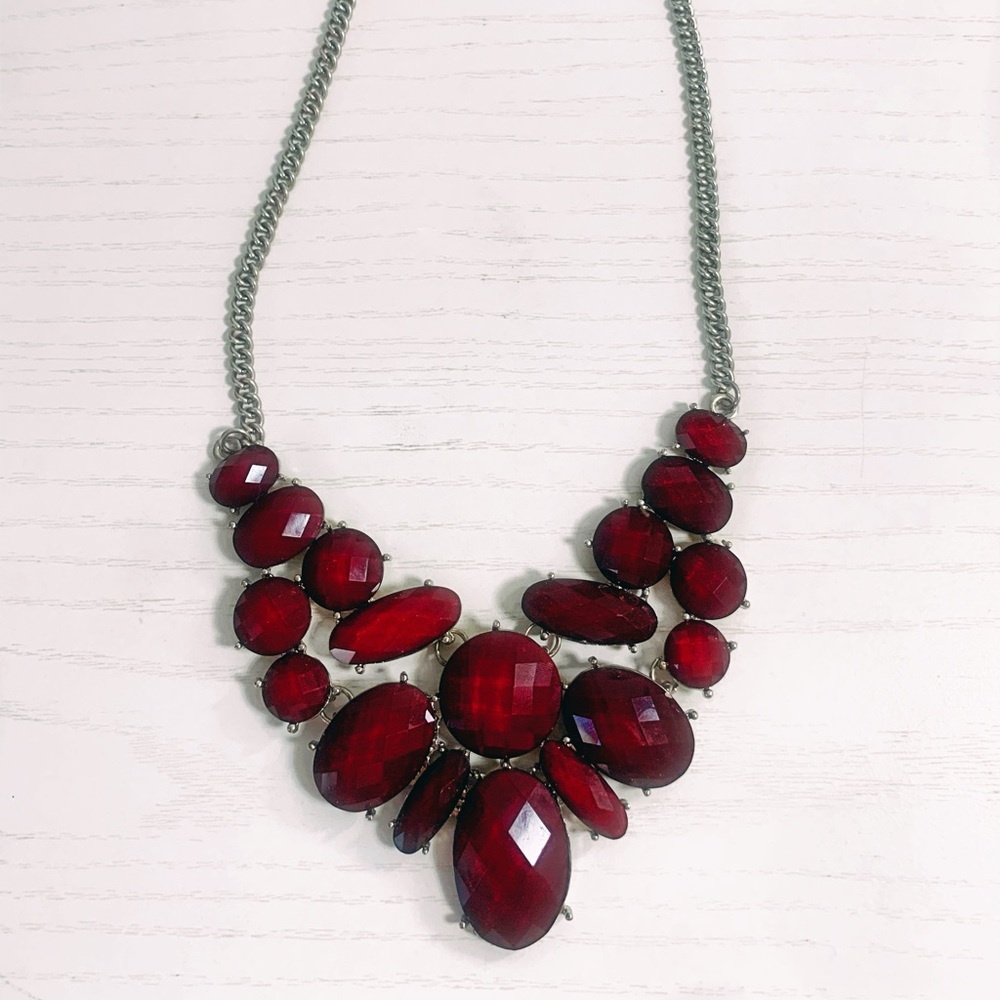Ruby jewel statement necklace